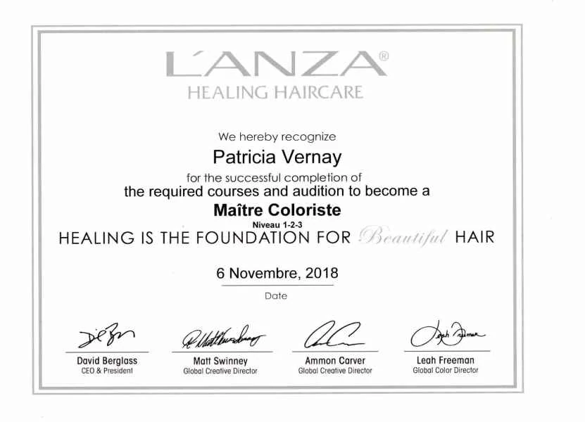 Certificat de maître coloriste